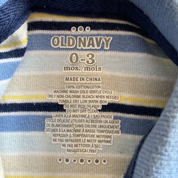 Old Navy Stripe Polo Romper 0-3 Months - Picture 6 of 6